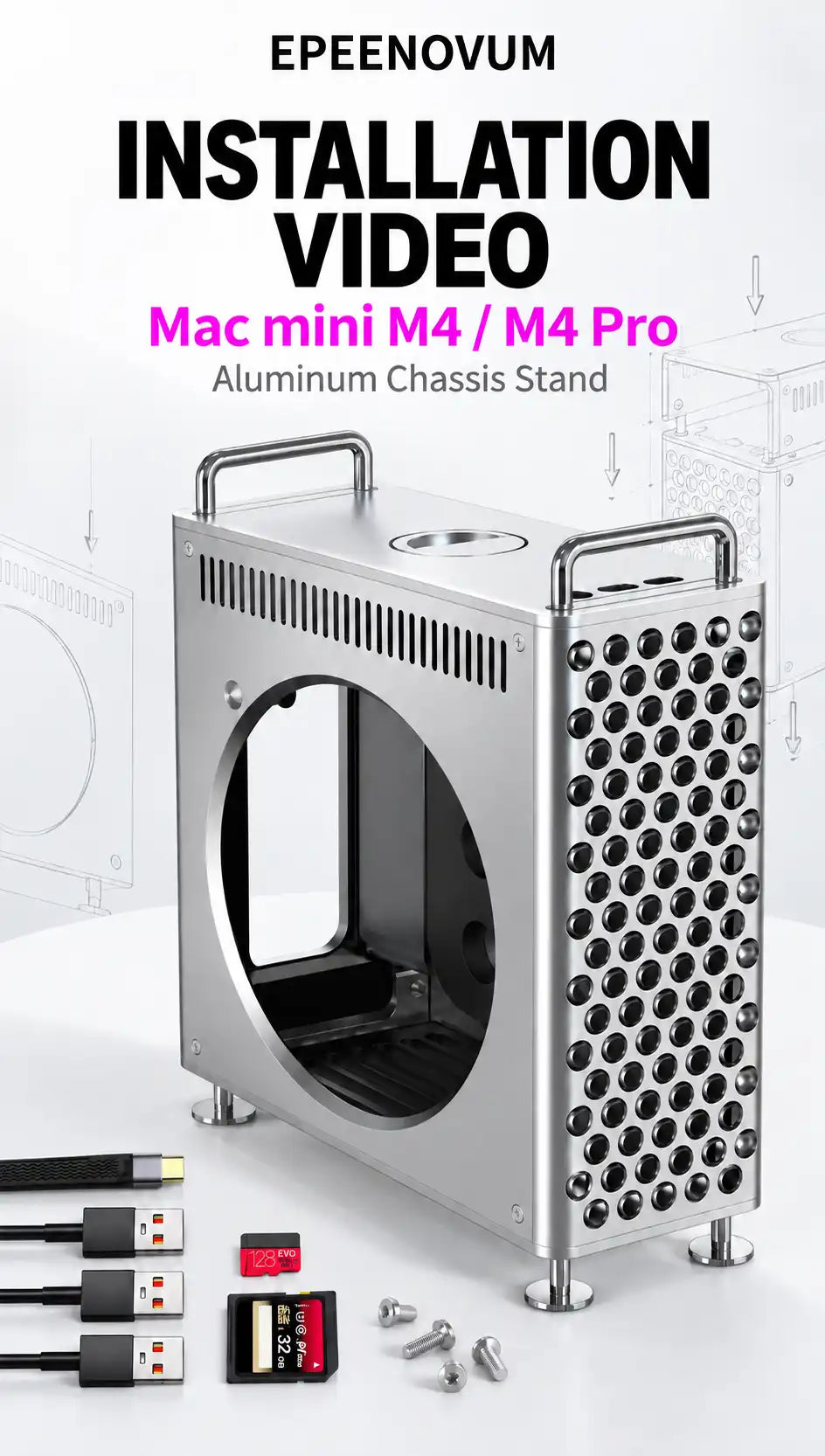 See how the Mac mini fits inside the enclosure